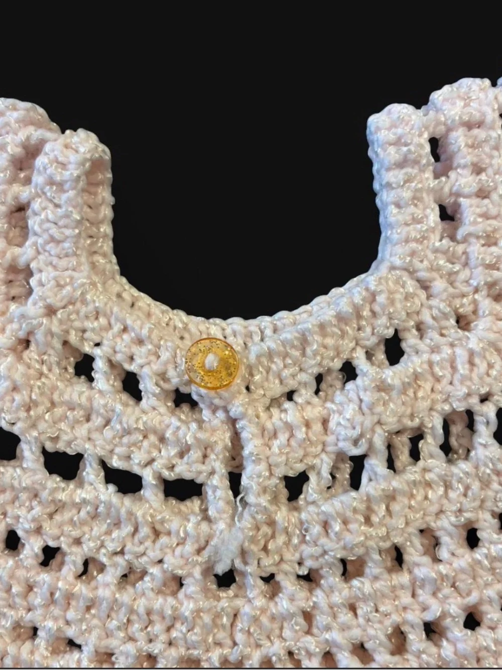 Handmade Crochet pastel pink Baby Dress Top